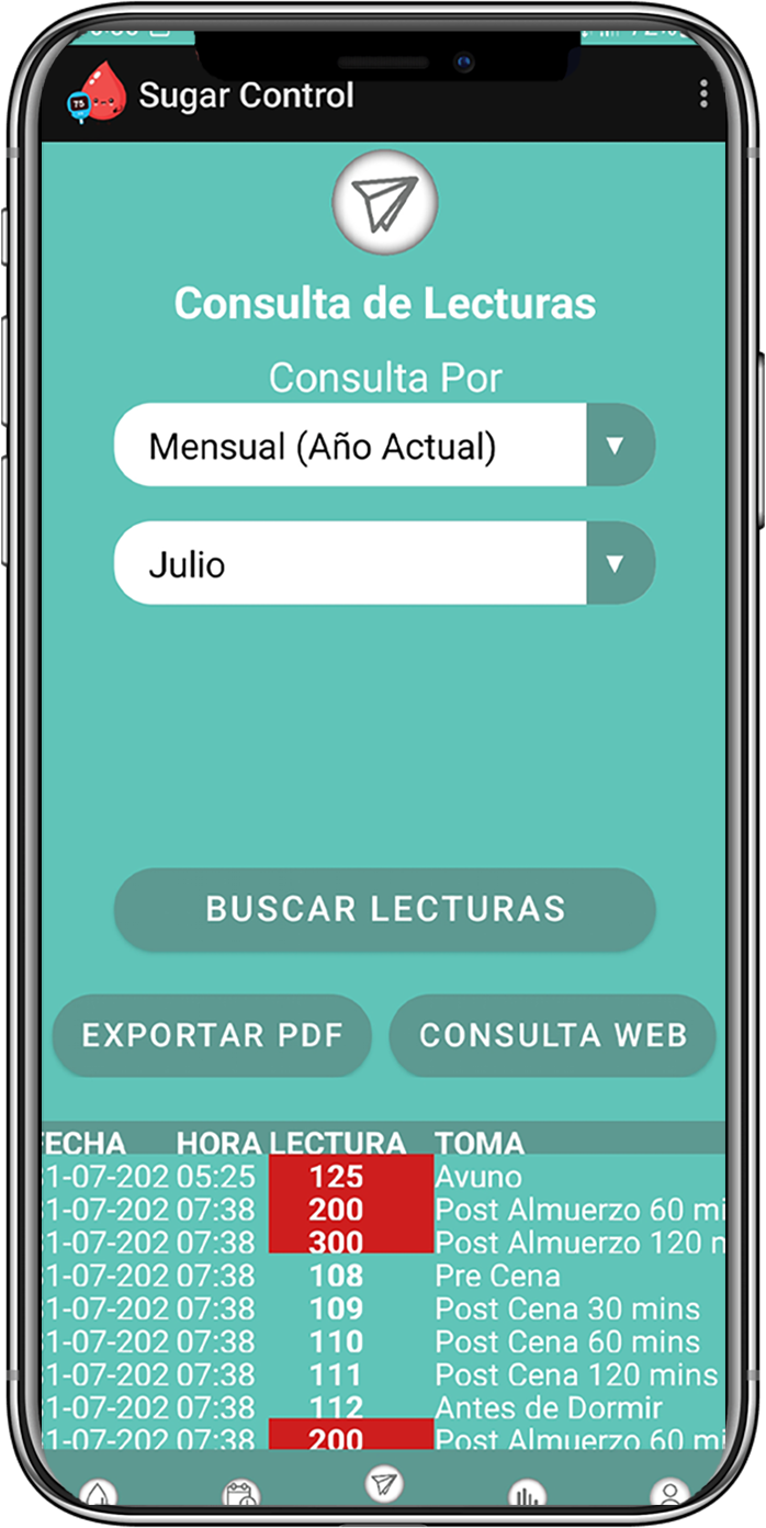Sugar Control - Consulta Lecturas